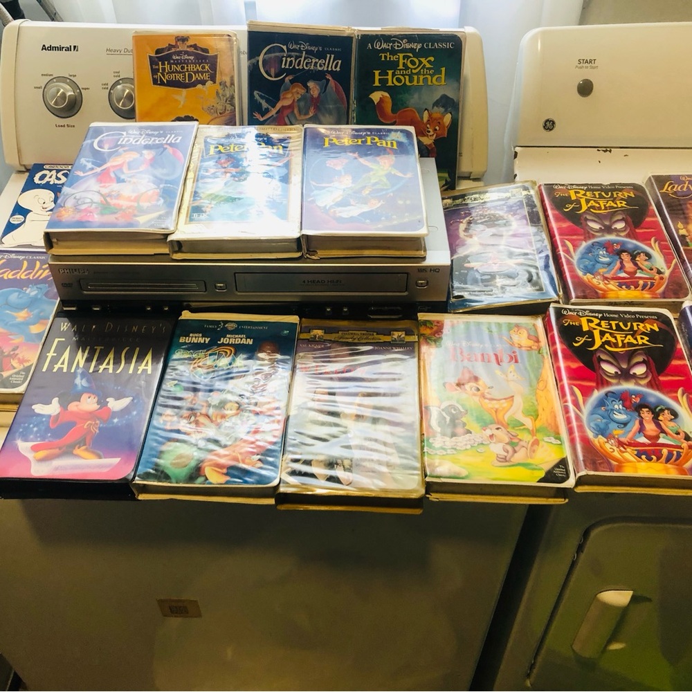 Lot of Classic Disney VHS Tapes - Assorted Color Covers